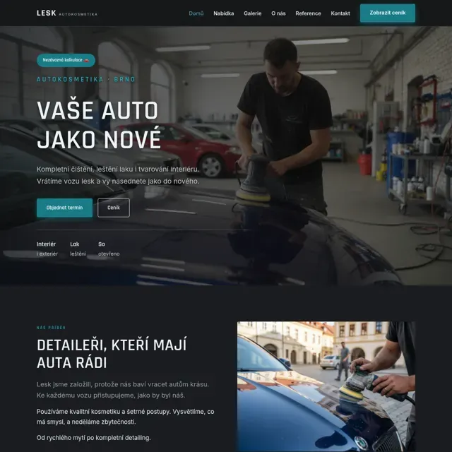 Ukázkový web — autokosmetika