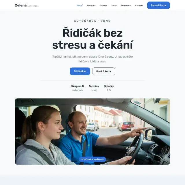 Ukázkový web — autoškola