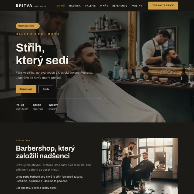 Ukázkový web — barbershop