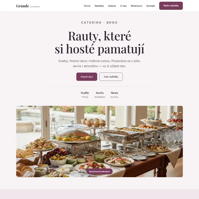 Ukázkový web — catering