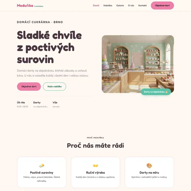 Ukázkový web — cukrárna