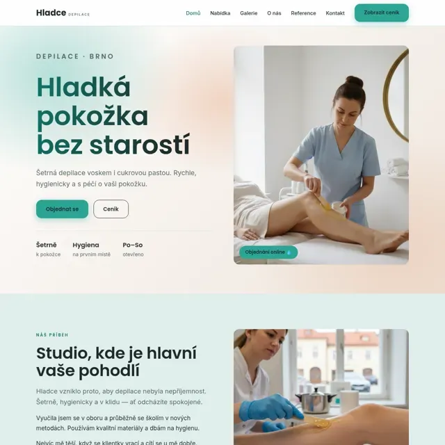 Ukázkový web — depilace
