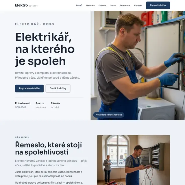 Ukázkový web — elektrikář