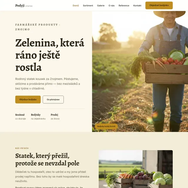 Ukázkový web — farmářské produkty