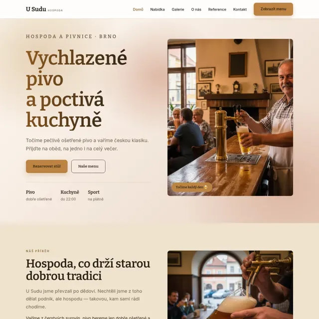Ukázkový web — hospoda a pivnice