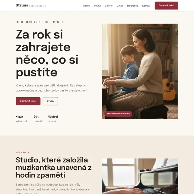 Ukázkový web — hudební lektor
