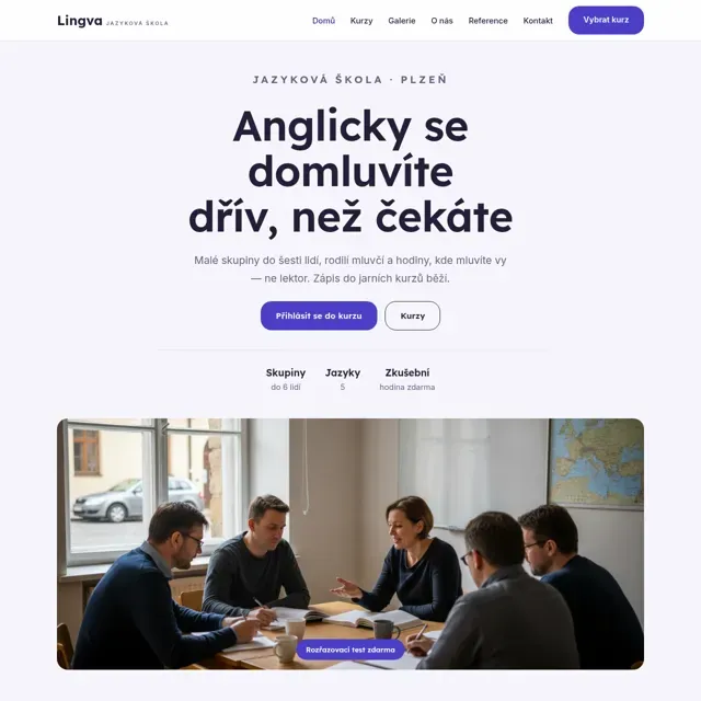 Ukázkový web — jazyková škola