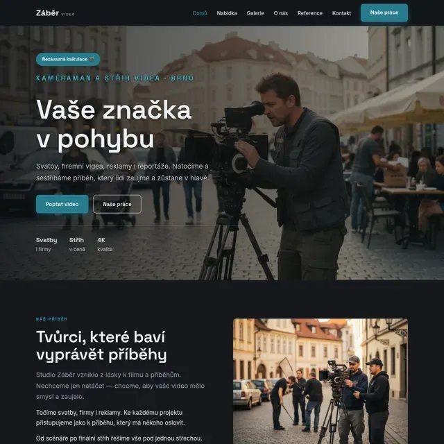 Ukázkový web — kameraman a střih videa