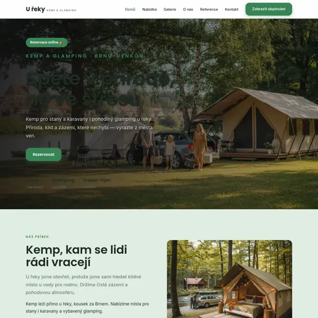 Ukázkový web — kemp a glamping