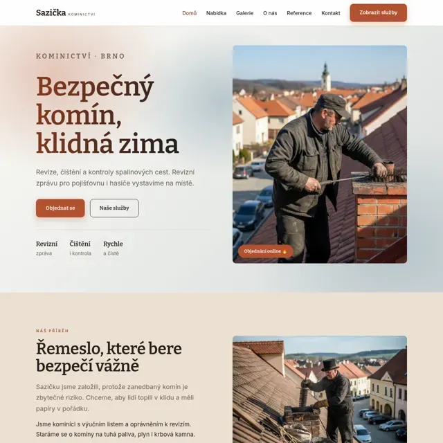 Ukázkový web — kominictví