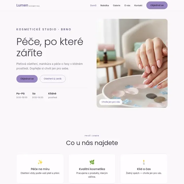 Ukázkový web — kosmetika