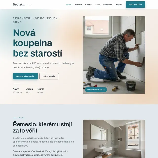 Ukázkový web — rekonstrukce koupelen
