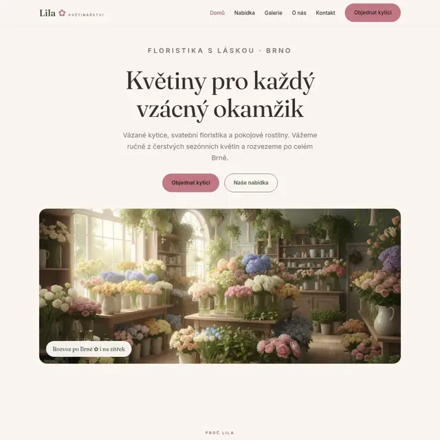 Ukázkový web — květinářství