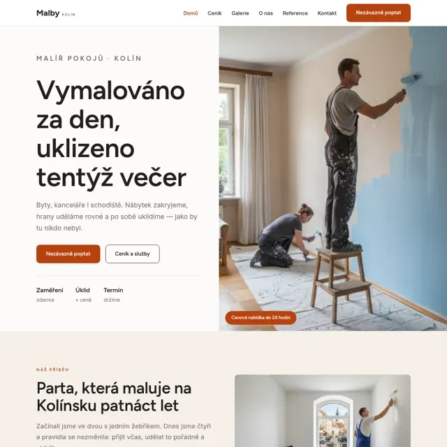 Ukázkový web — malíř pokojů
