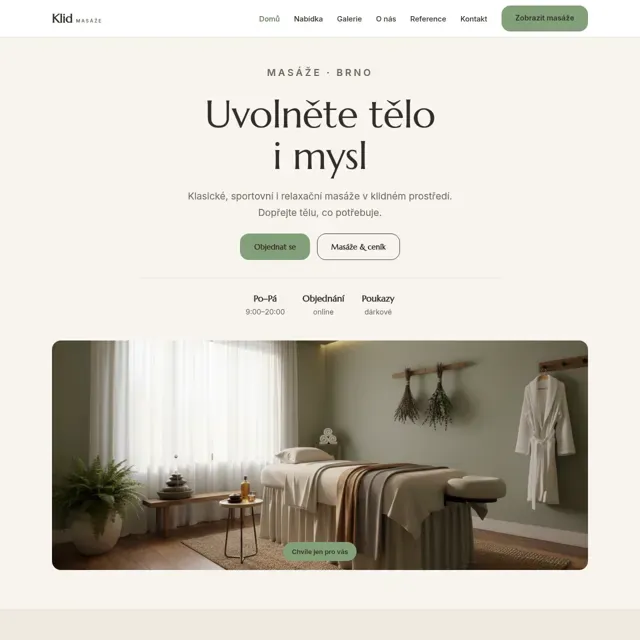 Ukázkový web — masáže