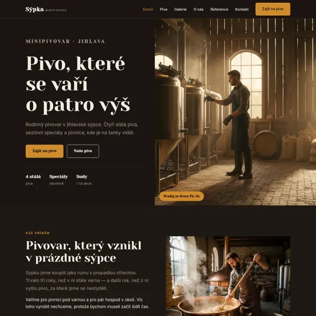 Ukázkový web — minipivovar