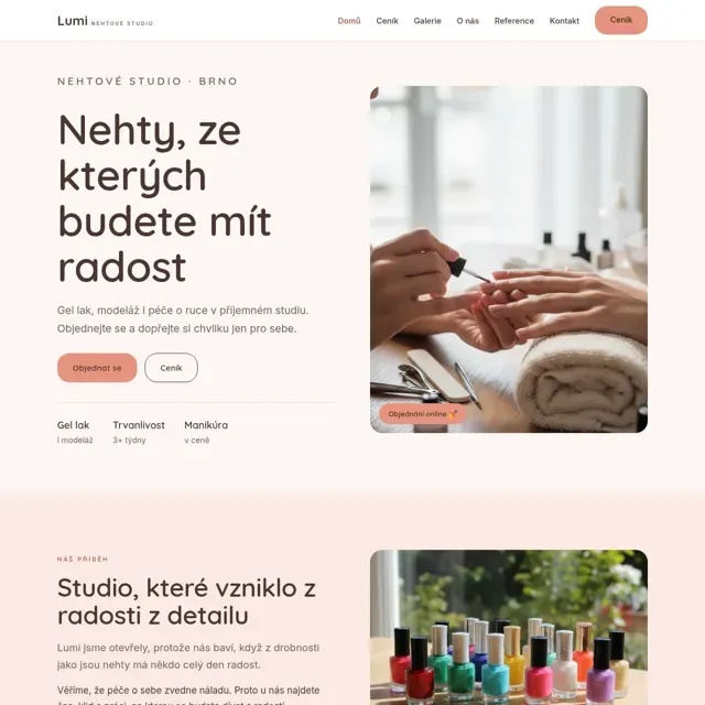 Ukázkový web — nehtové studio