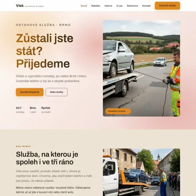 Ukázkový web — odtahová služba
