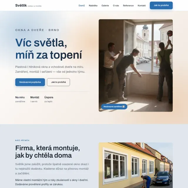 Ukázkový web — okna a dveře