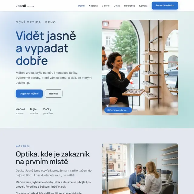 Ukázkový web — oční optika