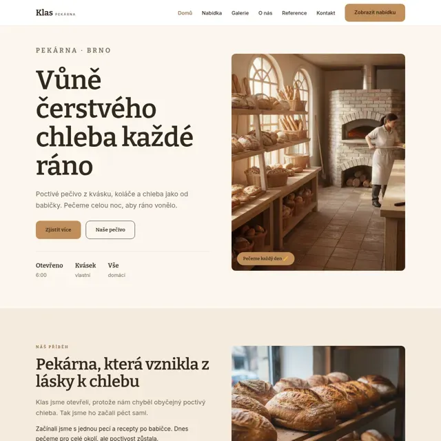 Ukázkový web — pekárna