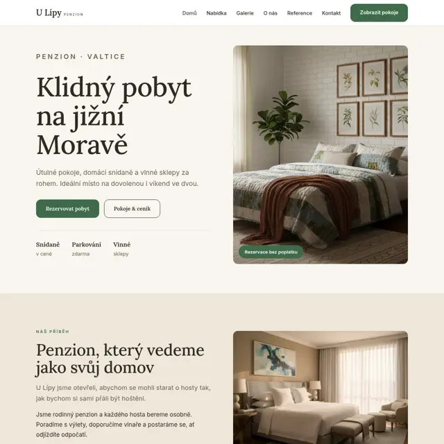 Ukázkový web — penzion