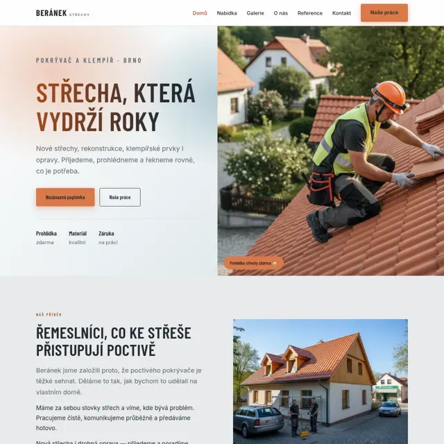 Ukázkový web — pokrývač a klempíř