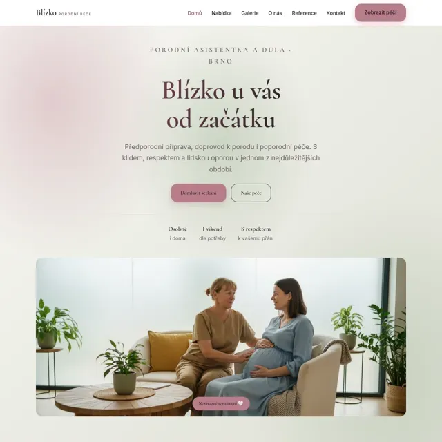 Ukázkový web — porodní asistentka a dula