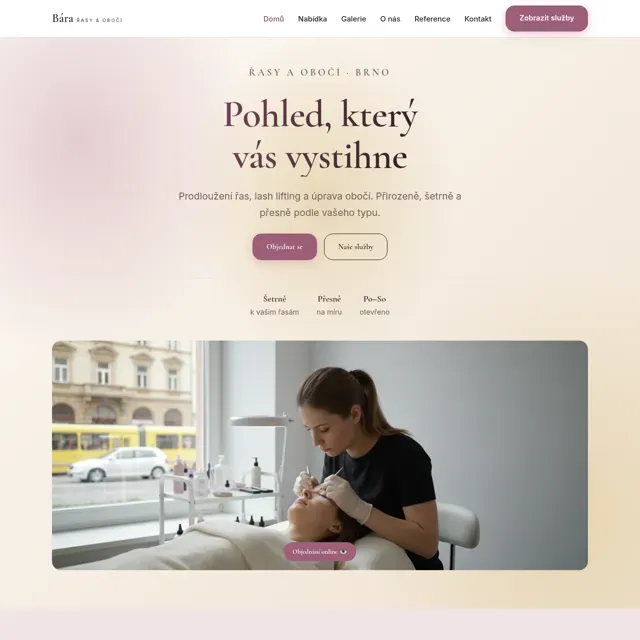 Ukázkový web — řasy a obočí
