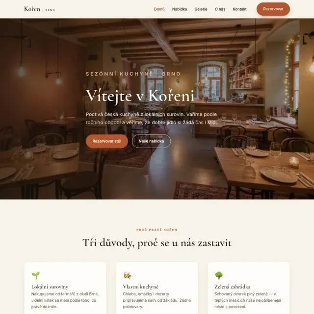 Ukázkový web — restaurace
