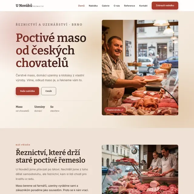 Ukázkový web — řeznictví a uzenářství