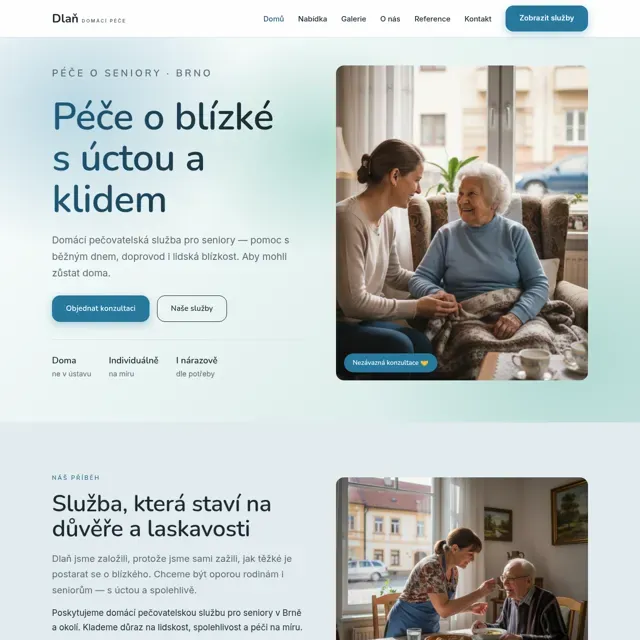 Ukázkový web — péče o seniory