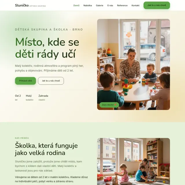 Ukázkový web — dětská skupina a školka