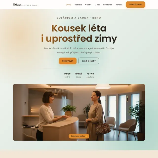Ukázkový web — solárium a sauna