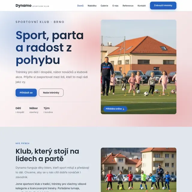 Ukázkový web — sportovní klub