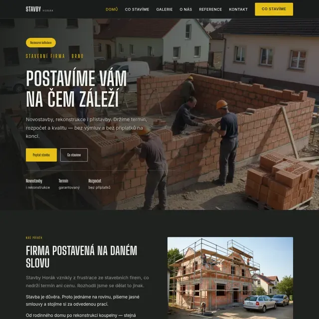 Ukázkový web — stavební firma