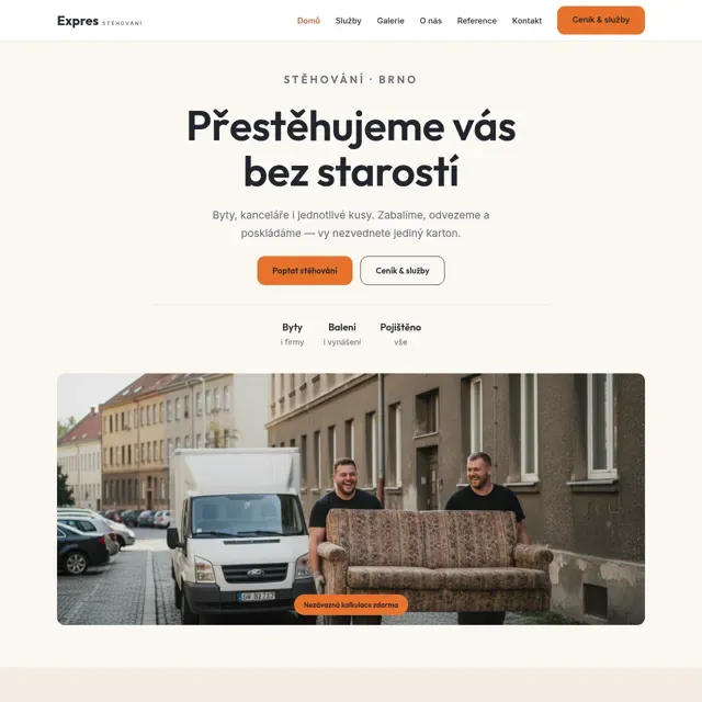 Ukázkový web — stěhování