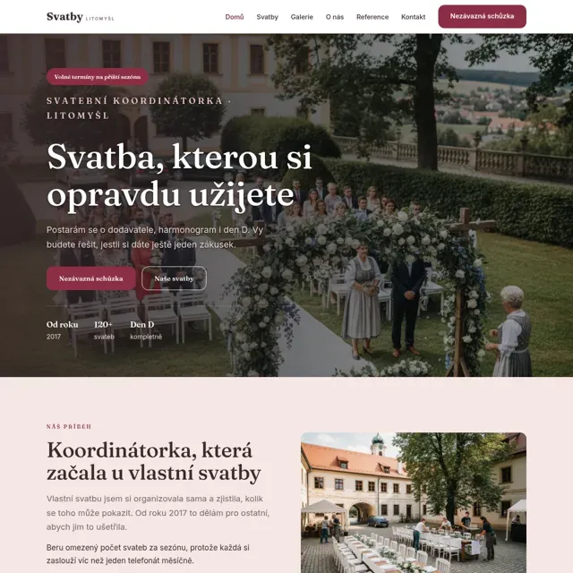 Ukázkový web — svatební koordinátor