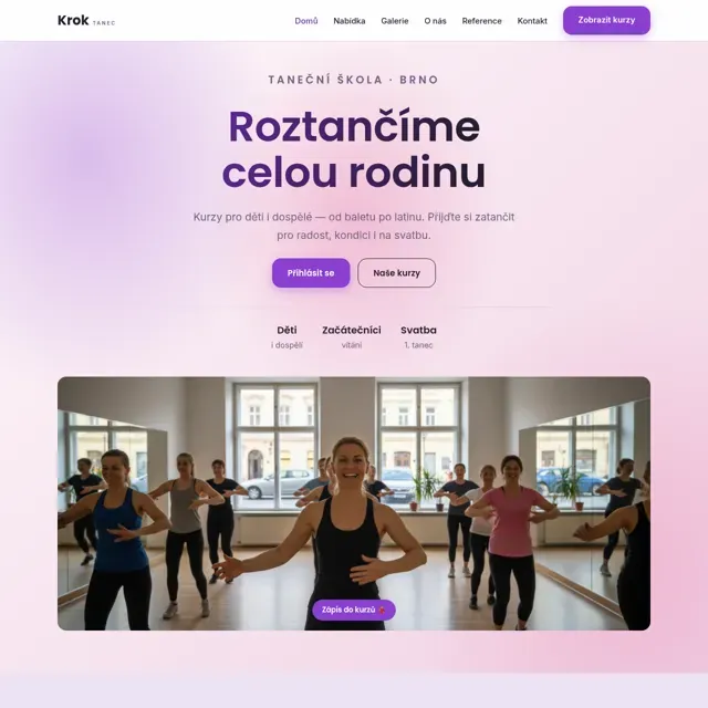 Ukázkový web — taneční škola
