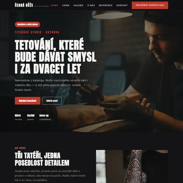 Ukázkový web — tetovací studio