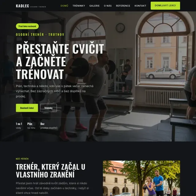 Ukázkový web — osobní trenér