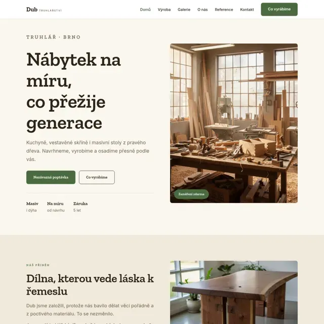 Ukázkový web — truhlář