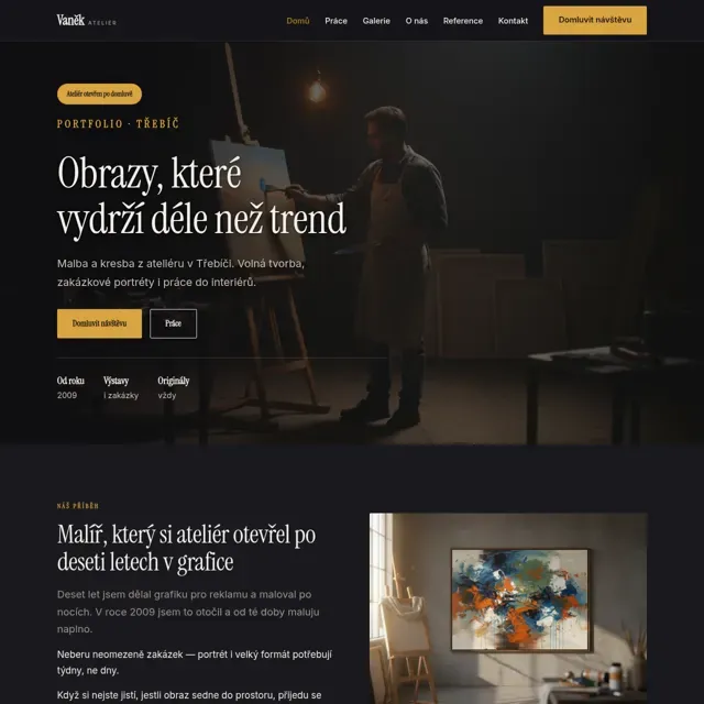 Ukázkový web — portfolio umělec