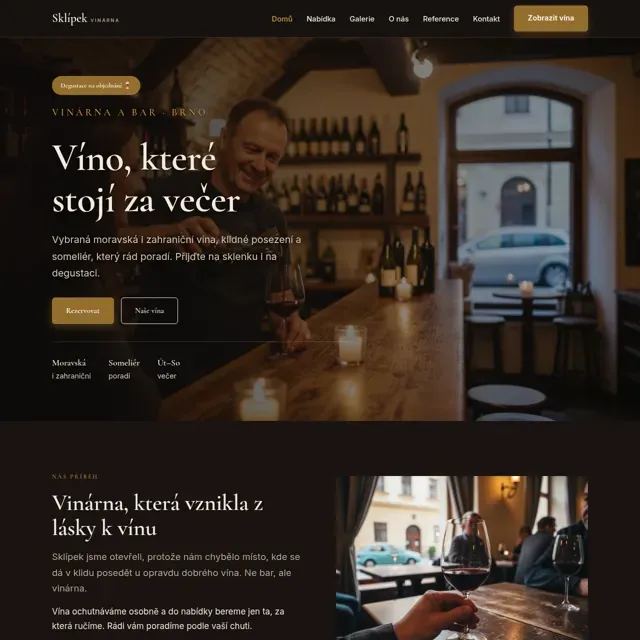 Ukázkový web — vinárna a bar