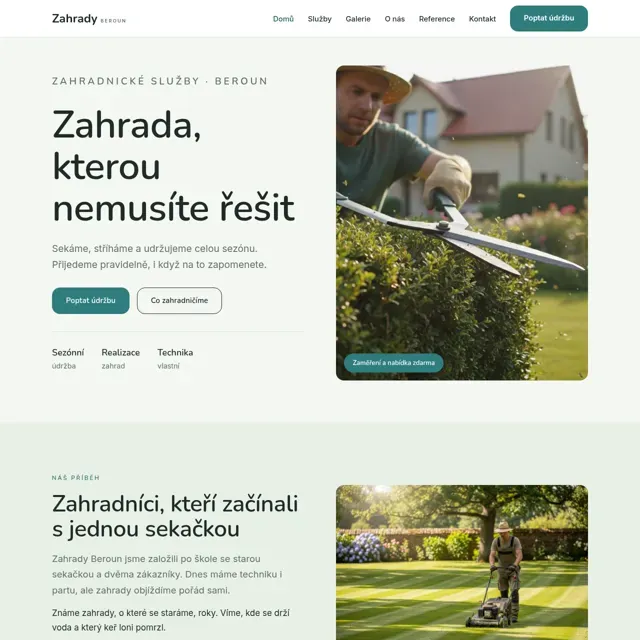 Ukázkový web — zahradnické služby