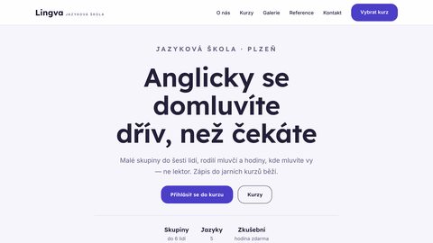 Ukázkový web — jazyková škola
