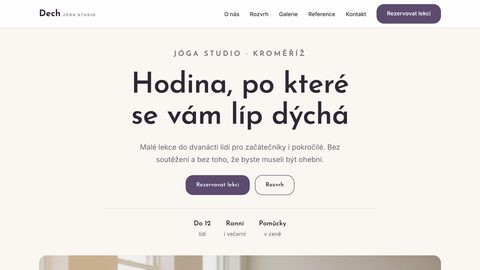 Ukázkový web — jóga studio