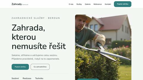 Ukázkový web — zahradnické služby
